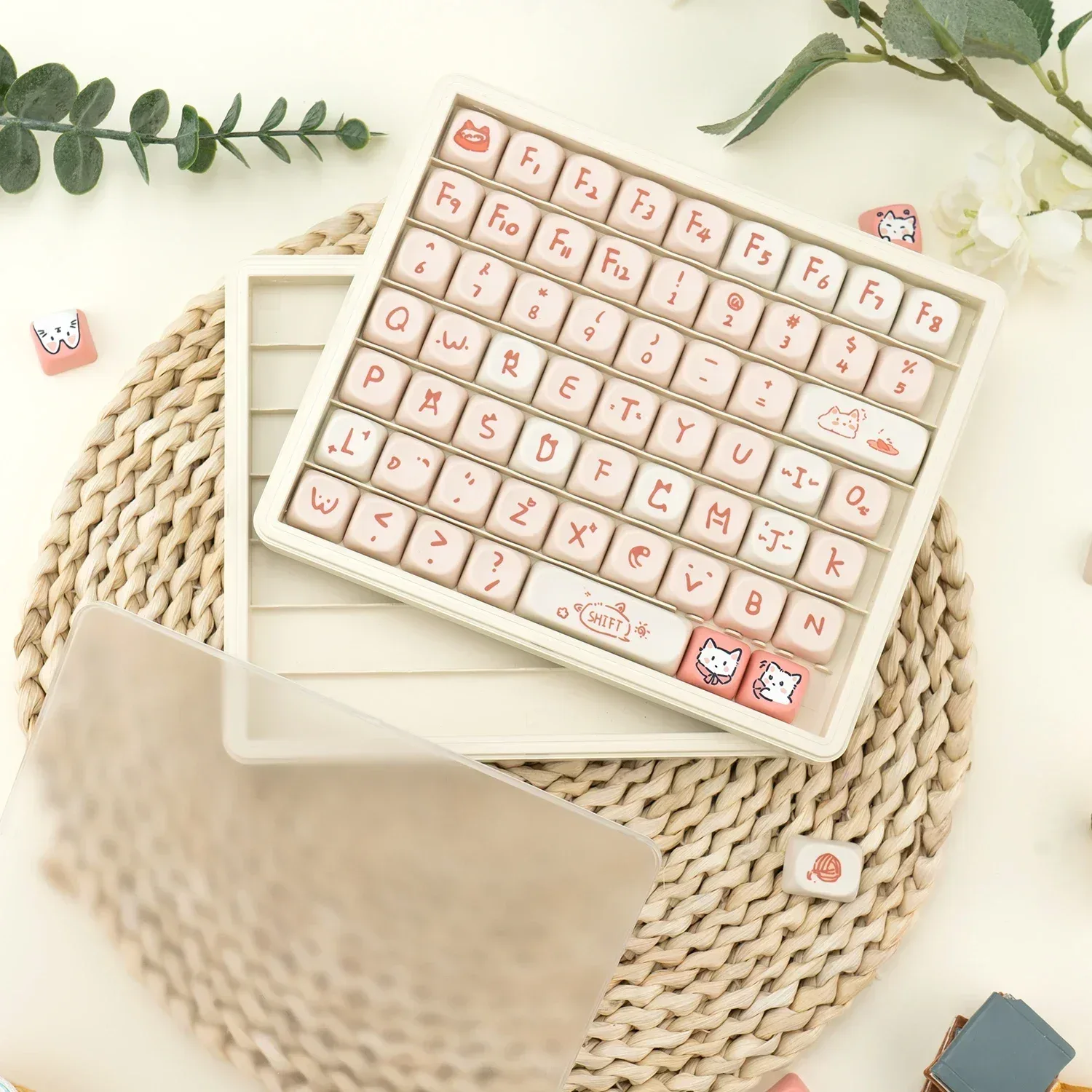 Boîte de rangement à 3 niveaux pour touches de clavier mécanique avec couvercle givré - Image 4