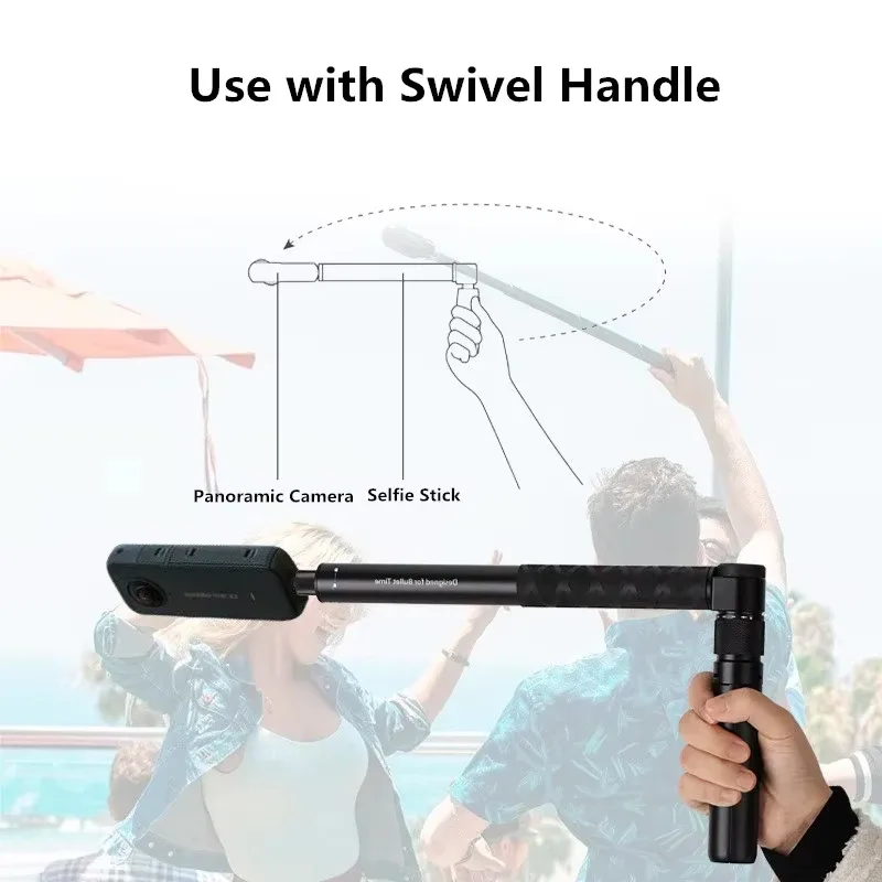 Perche à selfie invisible Bullet Time pour Insta360, GoPro et DJI en alliage d'aluminium - Image 6