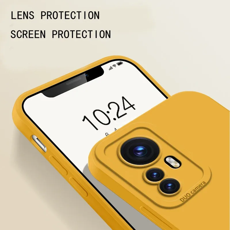 Coque en silicone liquide antichoc avec protection d'objectif pour Xiaomi POCO X7, X6, F7 Ultra, F6, F5 Pro 3