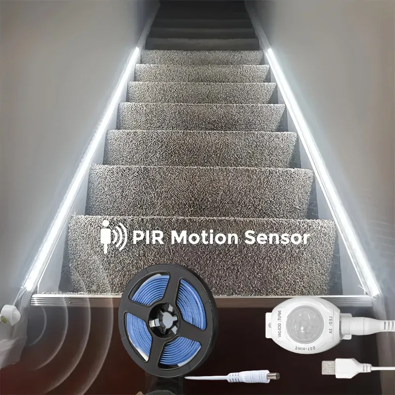 Ruban LED avec Détecteur de Mouvement USB pour Lit, Armoires et Escaliers - Image 4