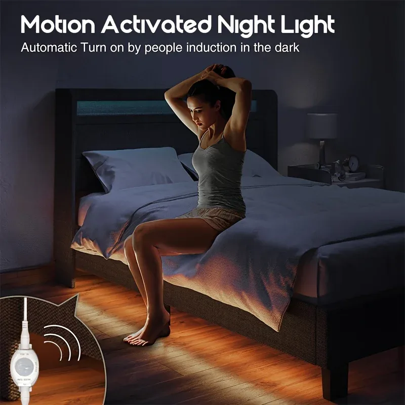 Ruban LED avec Détecteur de Mouvement USB pour Lit, Armoires et Escaliers - Image 3
