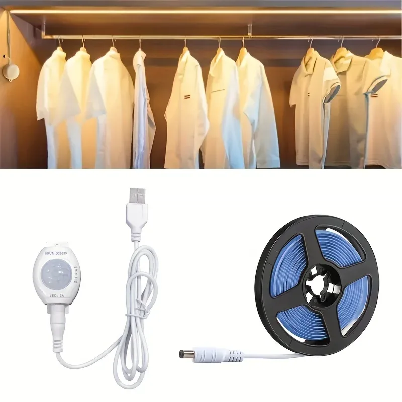 Ruban LED avec Détecteur de Mouvement USB pour Lit, Armoires et Escaliers - Image 2