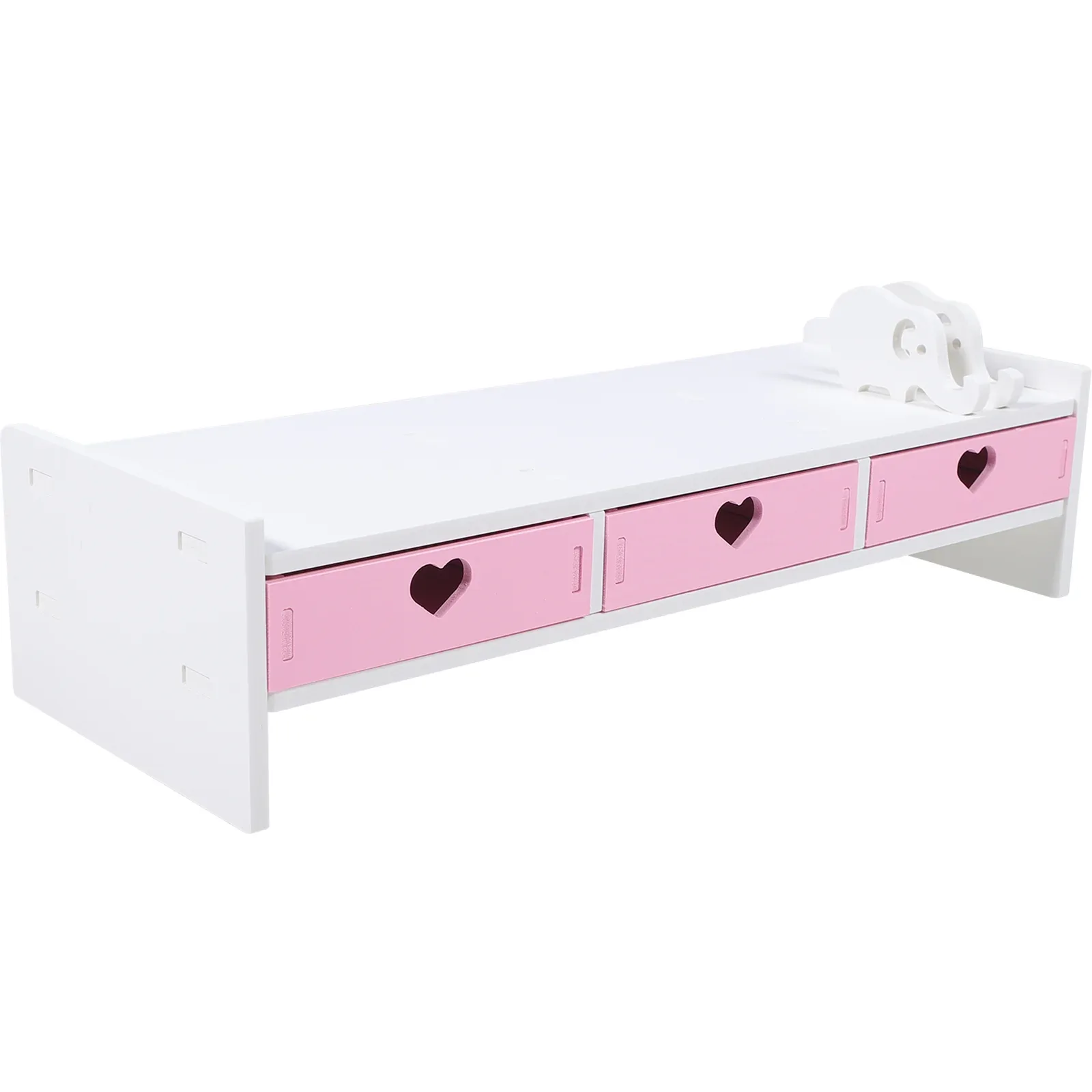 Support de moniteur blanc et rose