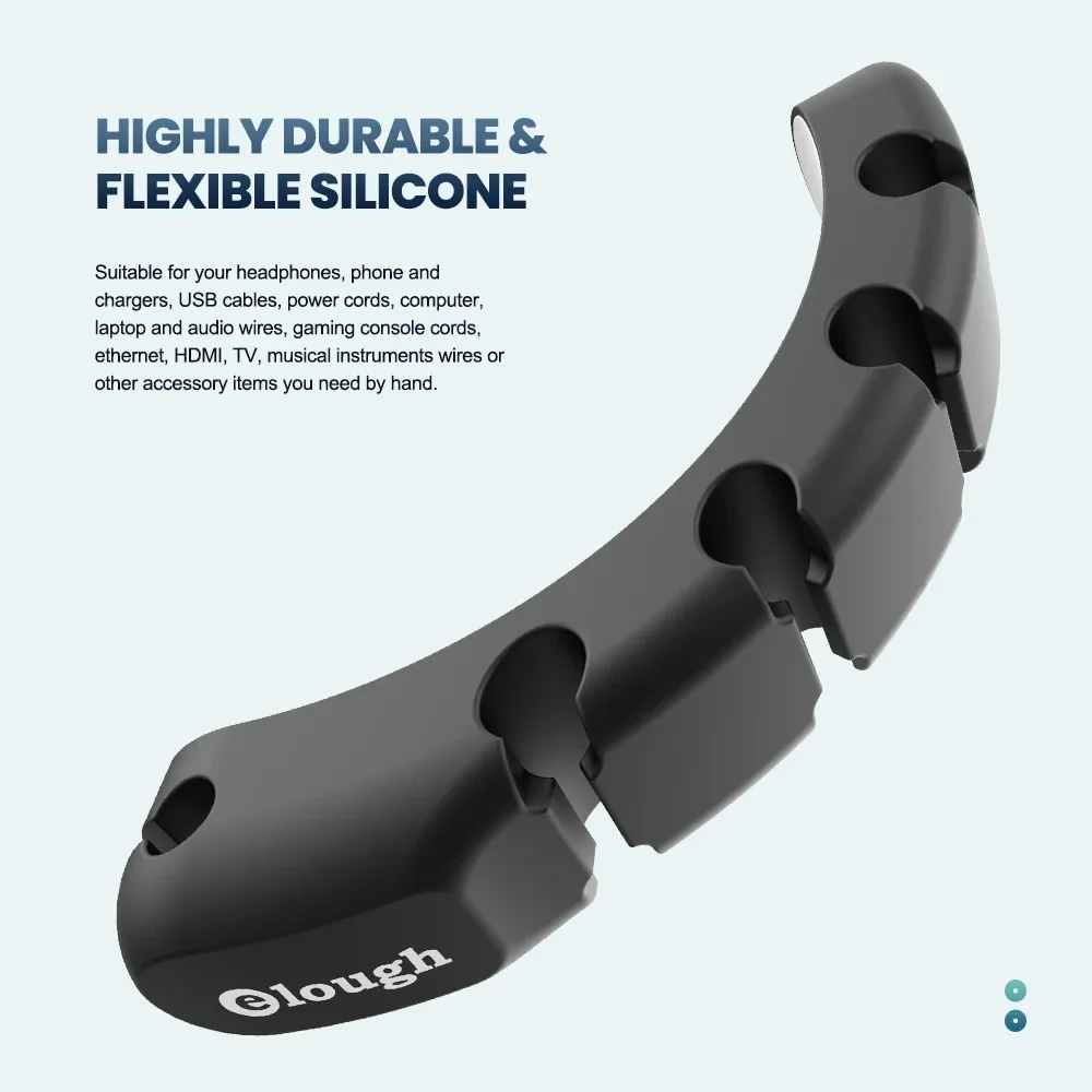Organisateur de câbles en silicone Elough - Image 3