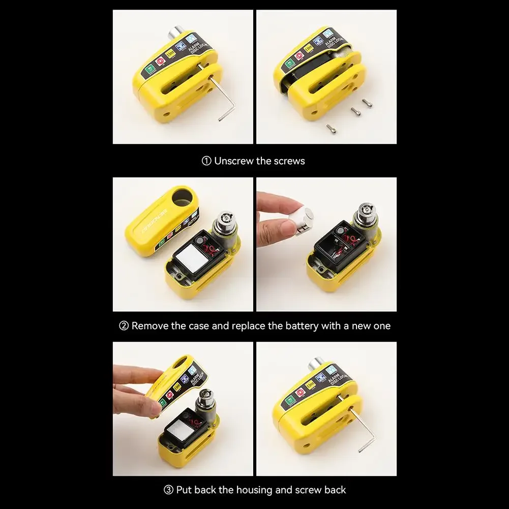 Bloque-disque avec alarme étanche pour moto, scooter et vélo - Image 5