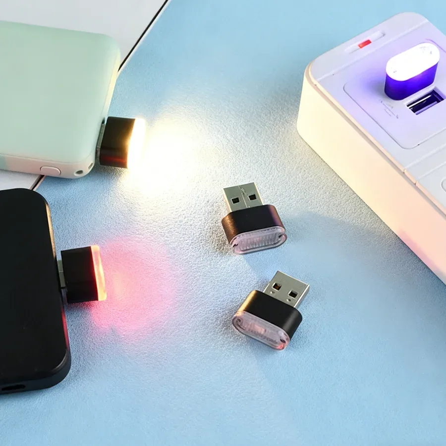 Lot de 5 mini lampes LED USB 5V - Éclairage d'ambiance pour voiture et ordinateur - Image 1