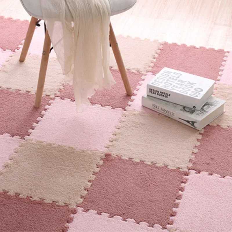 Tapis puzzle en mousse effet daim pour chambre et salon, 30x30x1 cm 2