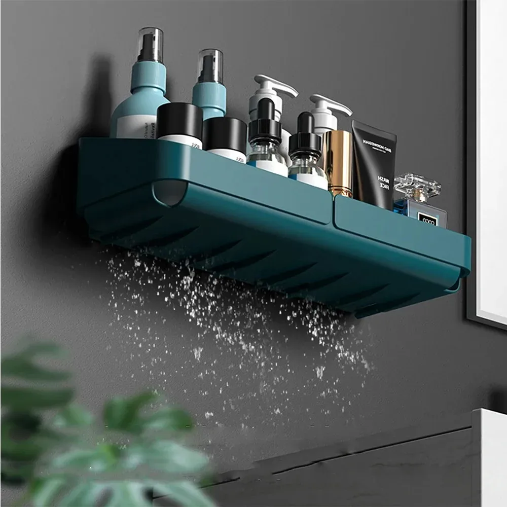 Étagère de rangement murale sans perçage pour salle de bain et cuisine - Image 2