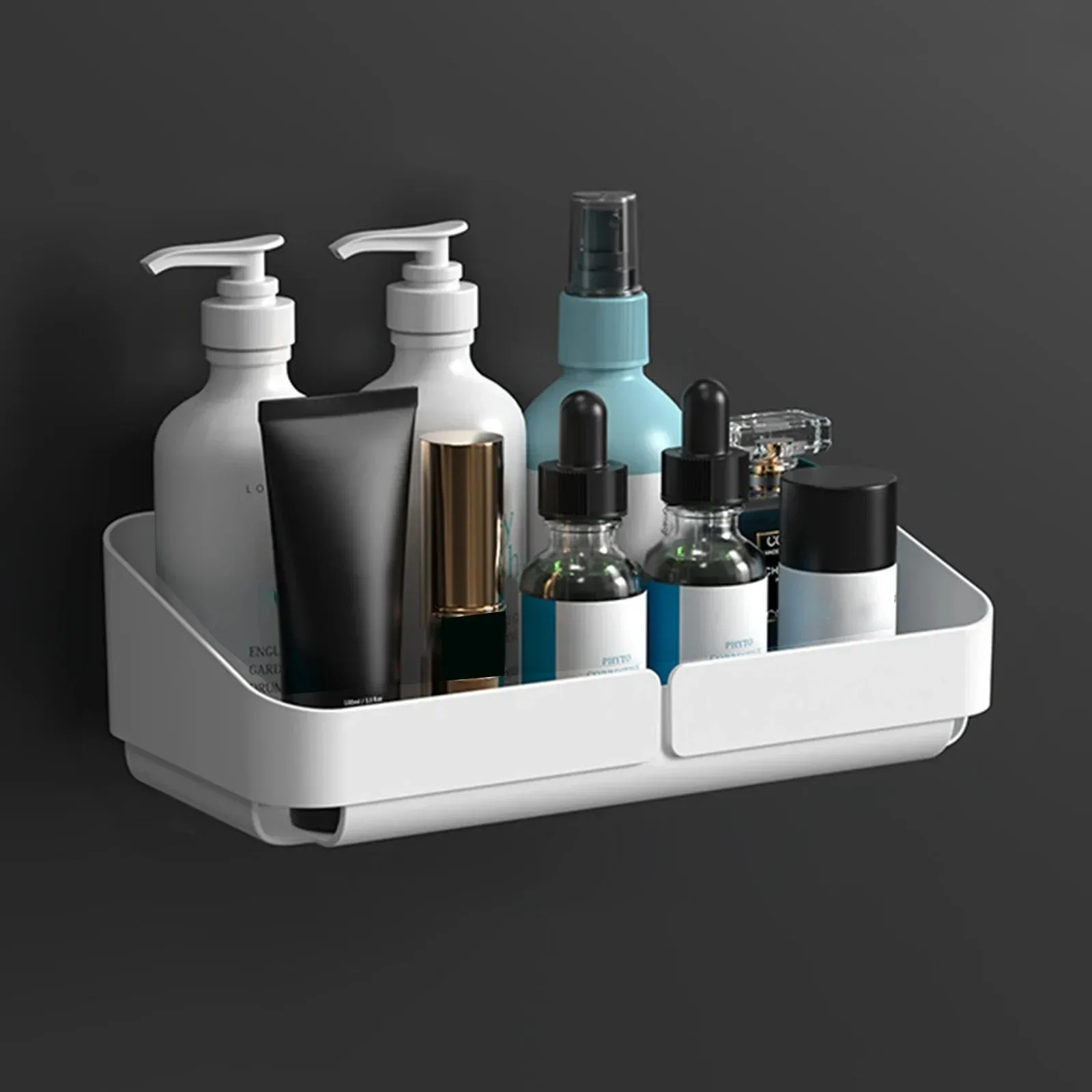 Étagère de rangement murale sans perçage pour salle de bain et cuisine - Image 1