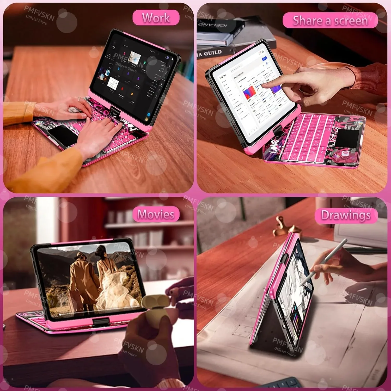 Étui Magic Keyboard rotatif 360° pour iPad Pro (11", 12.9", 13") et iPad Air (4e à 7e génération) - Image 6