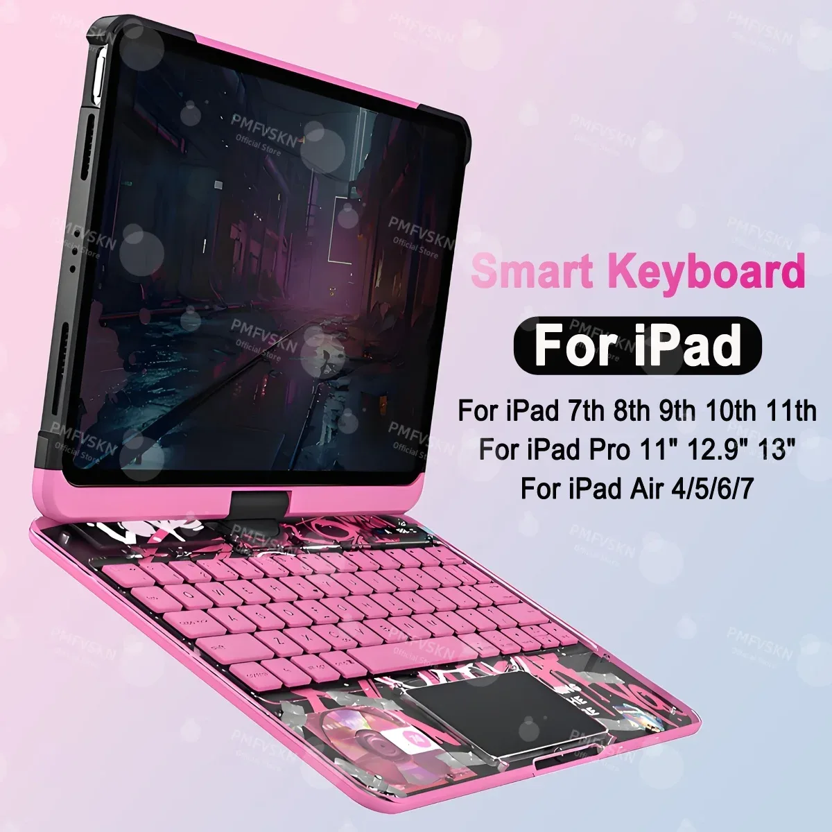 Étui Magic Keyboard rotatif 360° pour iPad Pro (11", 12.9", 13") et iPad Air (4e à 7e génération) - Image 1