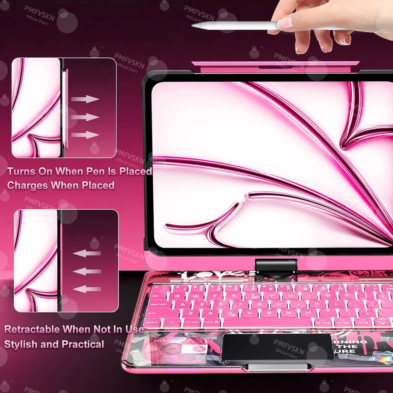 Étui Magic Keyboard rotatif 360° pour iPad Pro (11", 12.9", 13") et iPad Air (4e à 7e génération) - Image 4