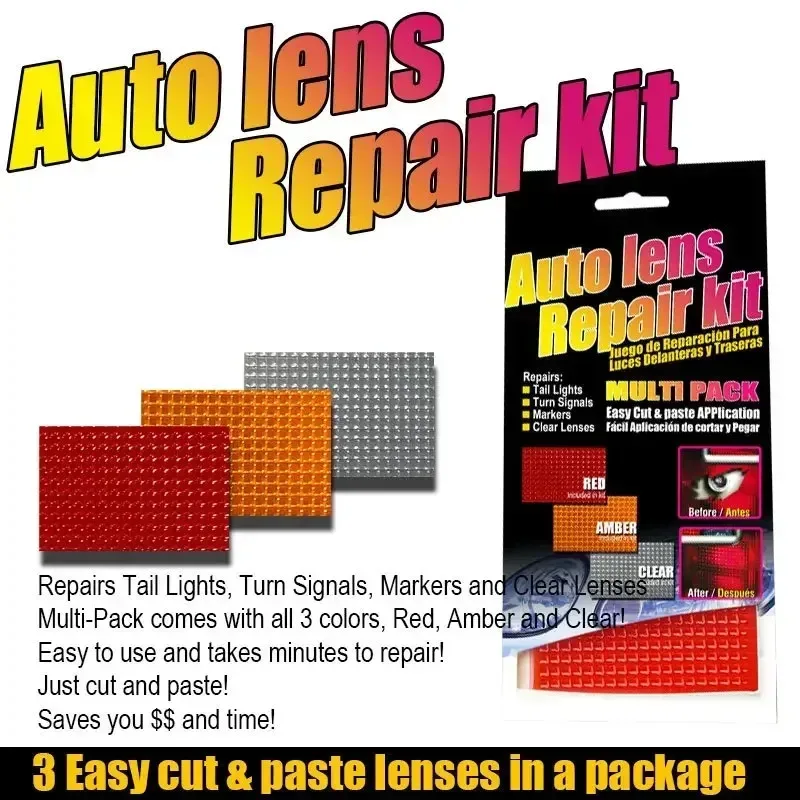 Kit de réparation pour optiques et feux arrière de voiture - Rouge et Ambre - Image 3