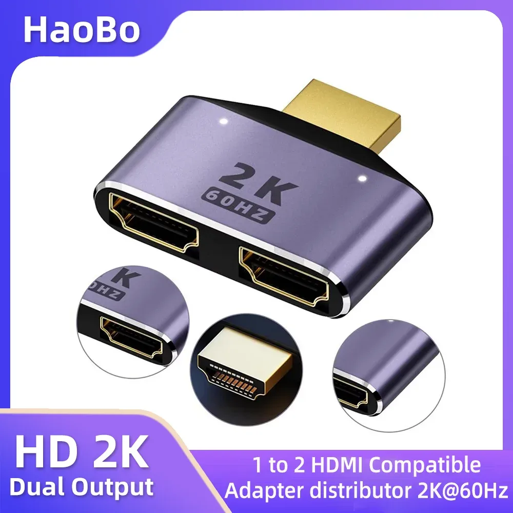 Répartiteur HDMI 1 vers 2 - Adaptateur Mâle vers Double Femelle 2K - Image 1