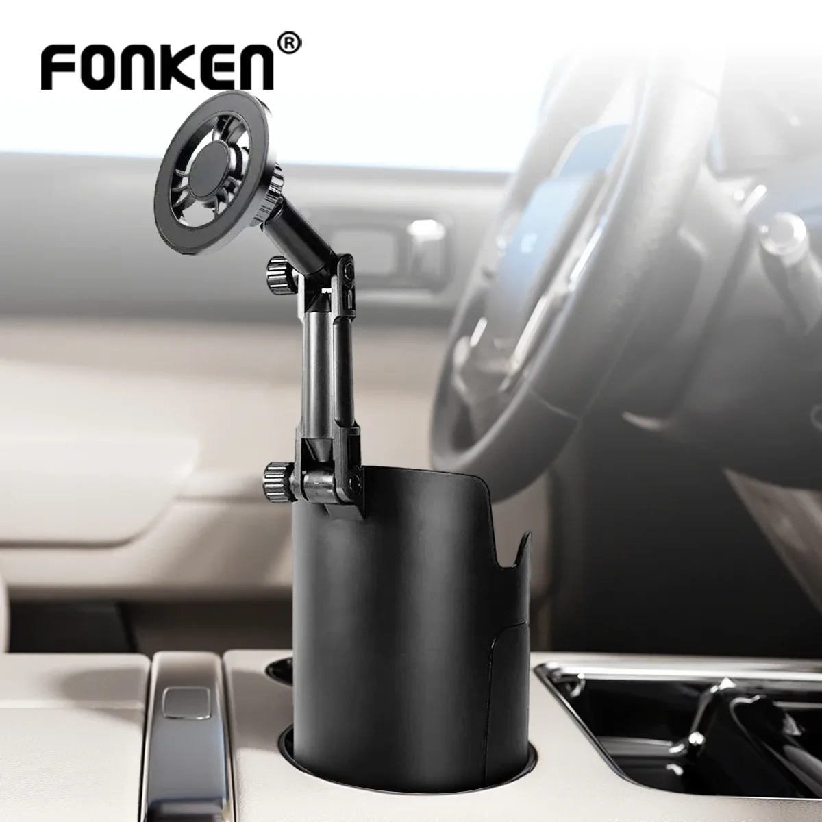 Support de téléphone magnétique et porte-gobelet universel pour voiture - Image 1