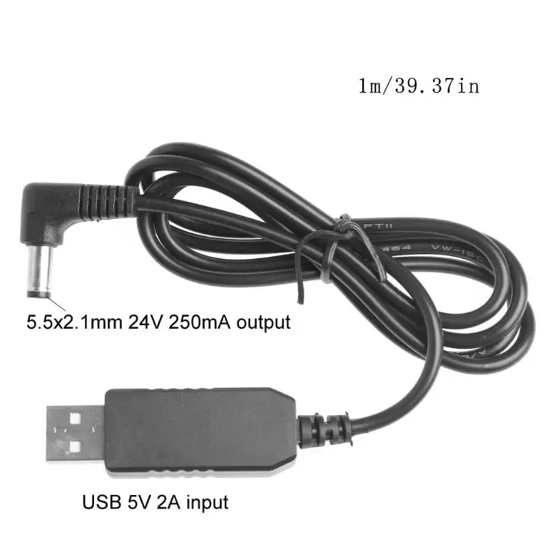 Câble d'alimentation USB universel 100 cm, coudé à 90°, 5V à 24V, connecteur 5,5 x 2,1 mm - Image 6