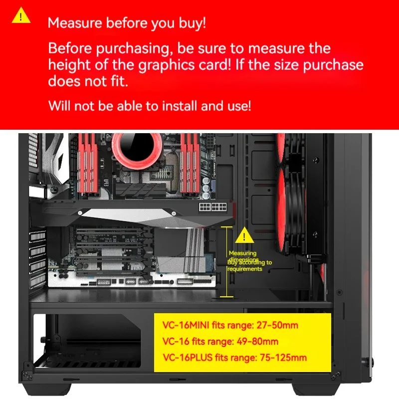 Support de Carte Graphique GPU Universel Réglable, Support VGA Anti-Affaissement pour Boîtier PC ATX/M-ATX/ITX - Image 3