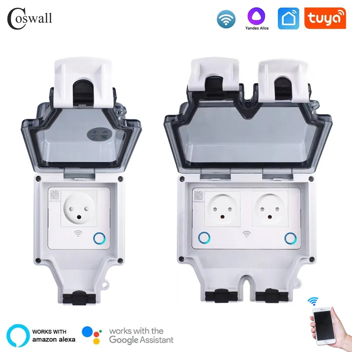 Prise connectée Coswall IP66 étanche (Israël) - Wifi et Minuterie programmable - Image 1