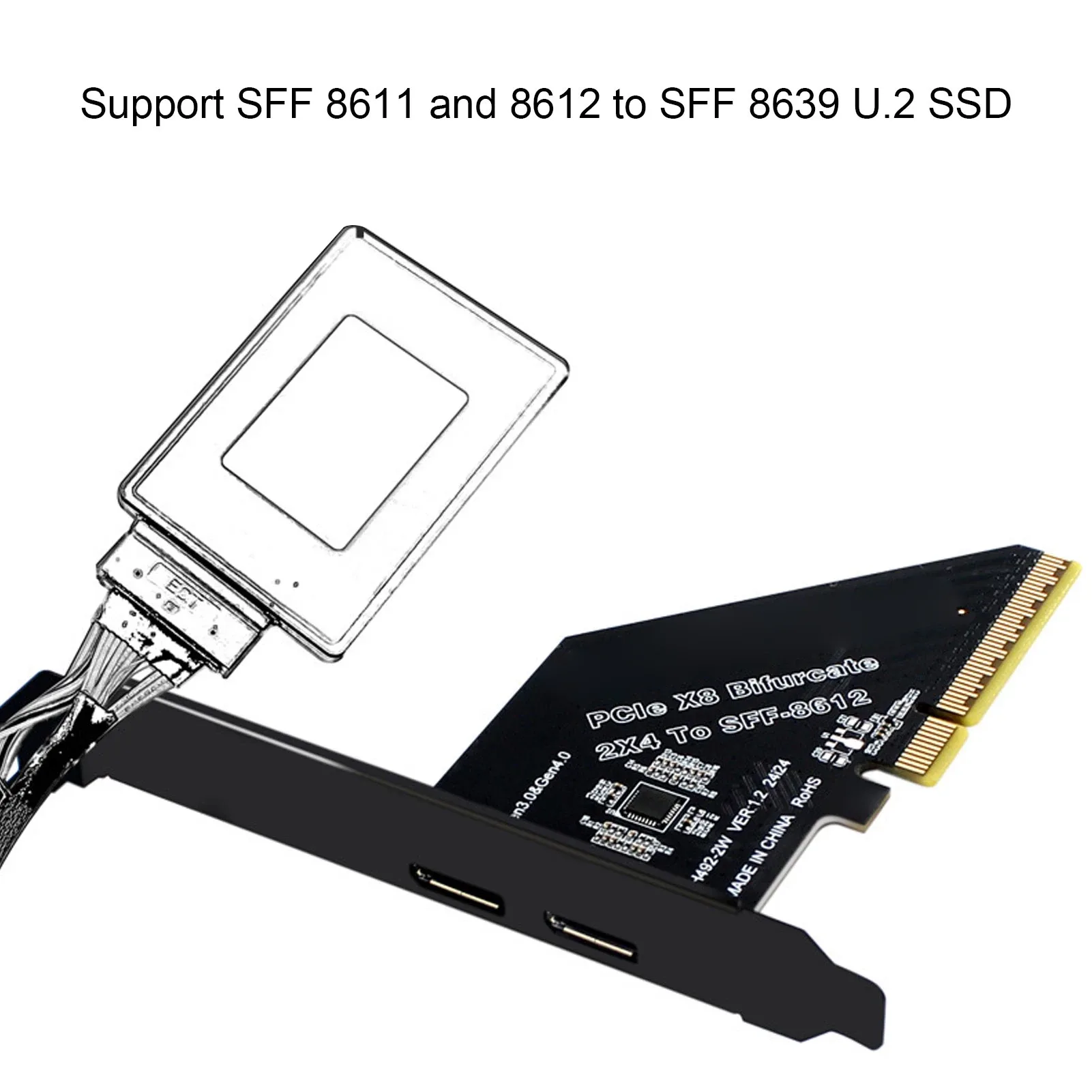 Carte Adaptateur PCIe 4.0 x8 vers Oculink SFF-8612 pour SSD NVMe et Carte Graphique Externe - Image 5