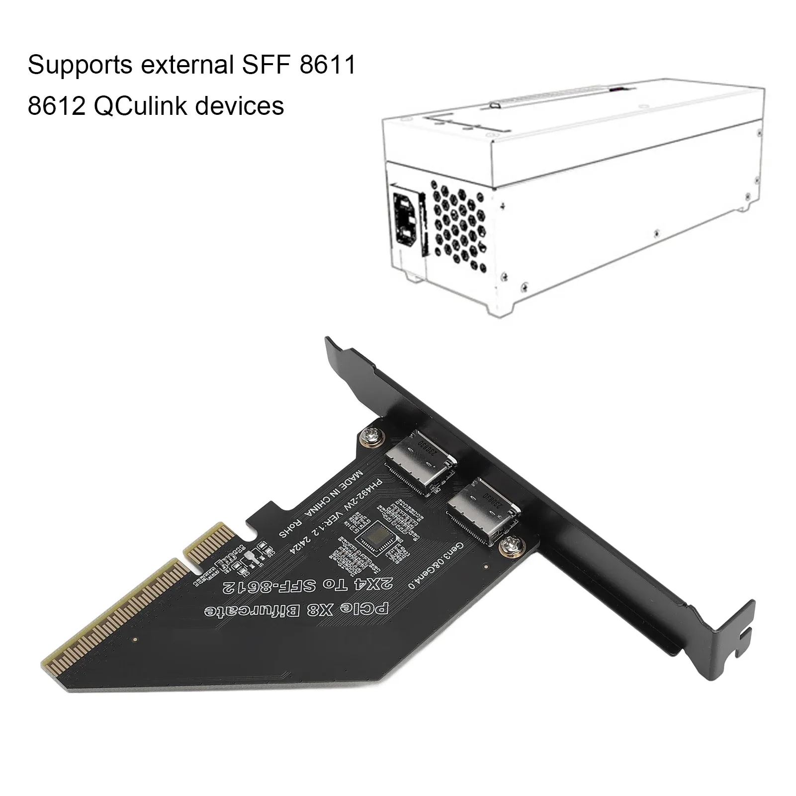 Carte Adaptateur PCIe 4.0 x8 vers Oculink SFF-8612 pour SSD NVMe et Carte Graphique Externe - Image 4