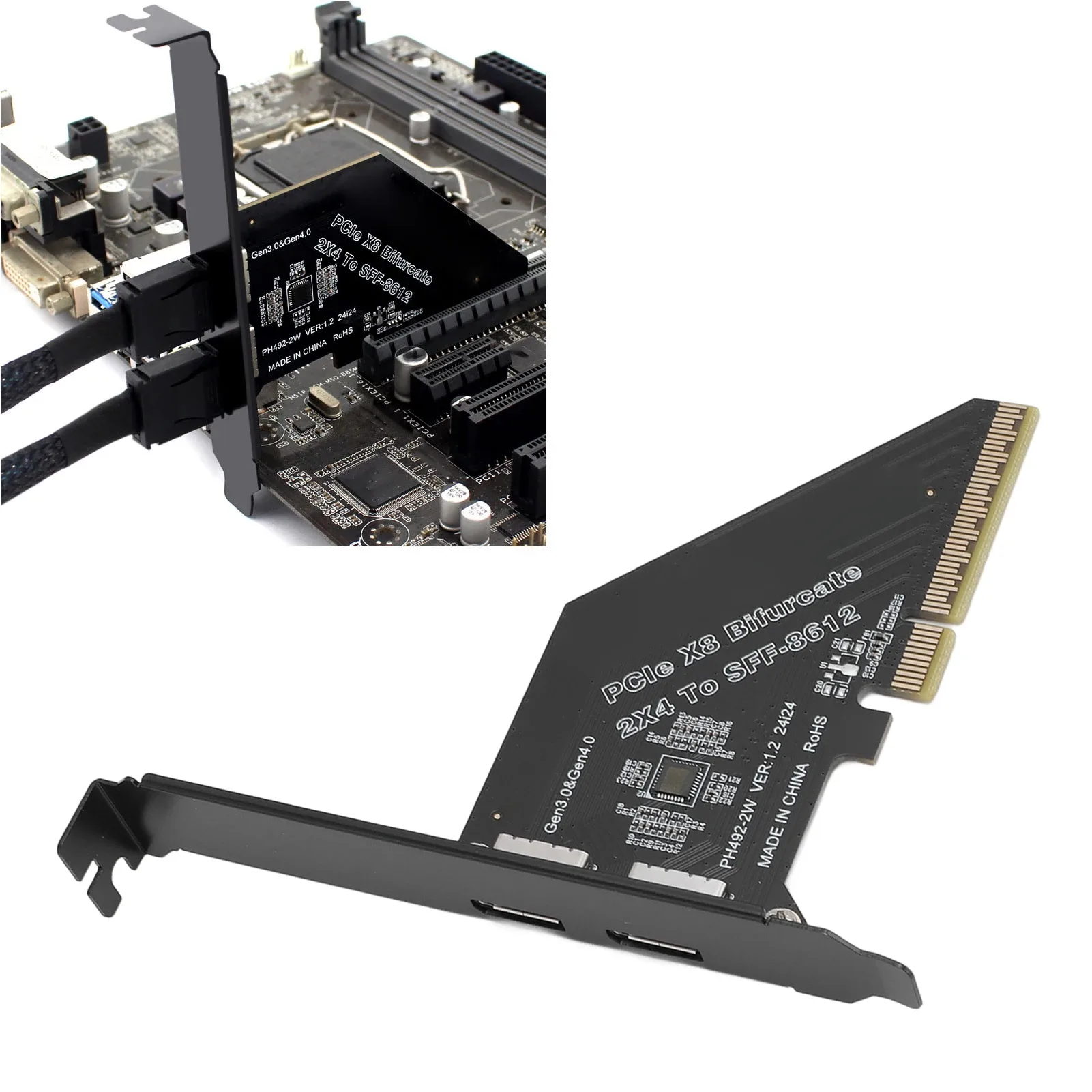 Carte Adaptateur PCIe 4.0 x8 vers Oculink SFF-8612 pour SSD NVMe et Carte Graphique Externe - Image 1