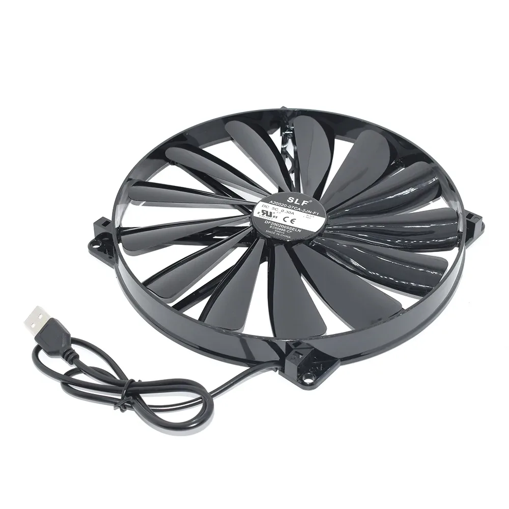 Ventilateur de refroidissement USB pour ordinateur portable - 200 x 200 x 20 mm - 5V 0,30A - Modèle A20020-07CA-2JN-F1 - Image 3