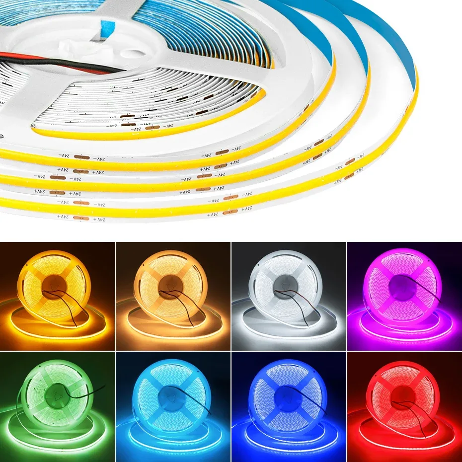 Ruban LED COB Flexible 24V - 320 LEDs/m - Haute Luminosité (0,5-10m) - Image 1