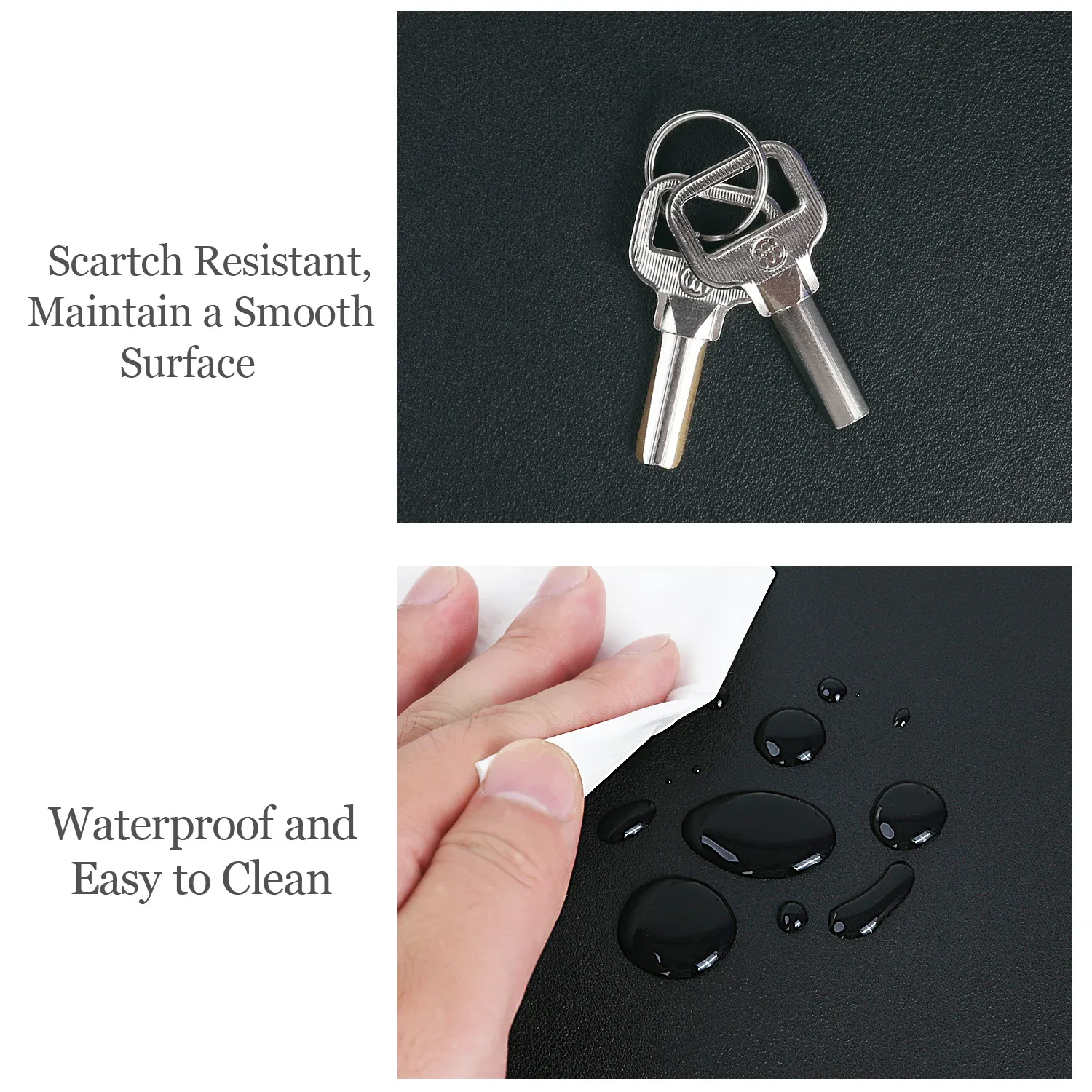 Petit tapis de souris en cuir PU imperméable et antidérapant - Image 2