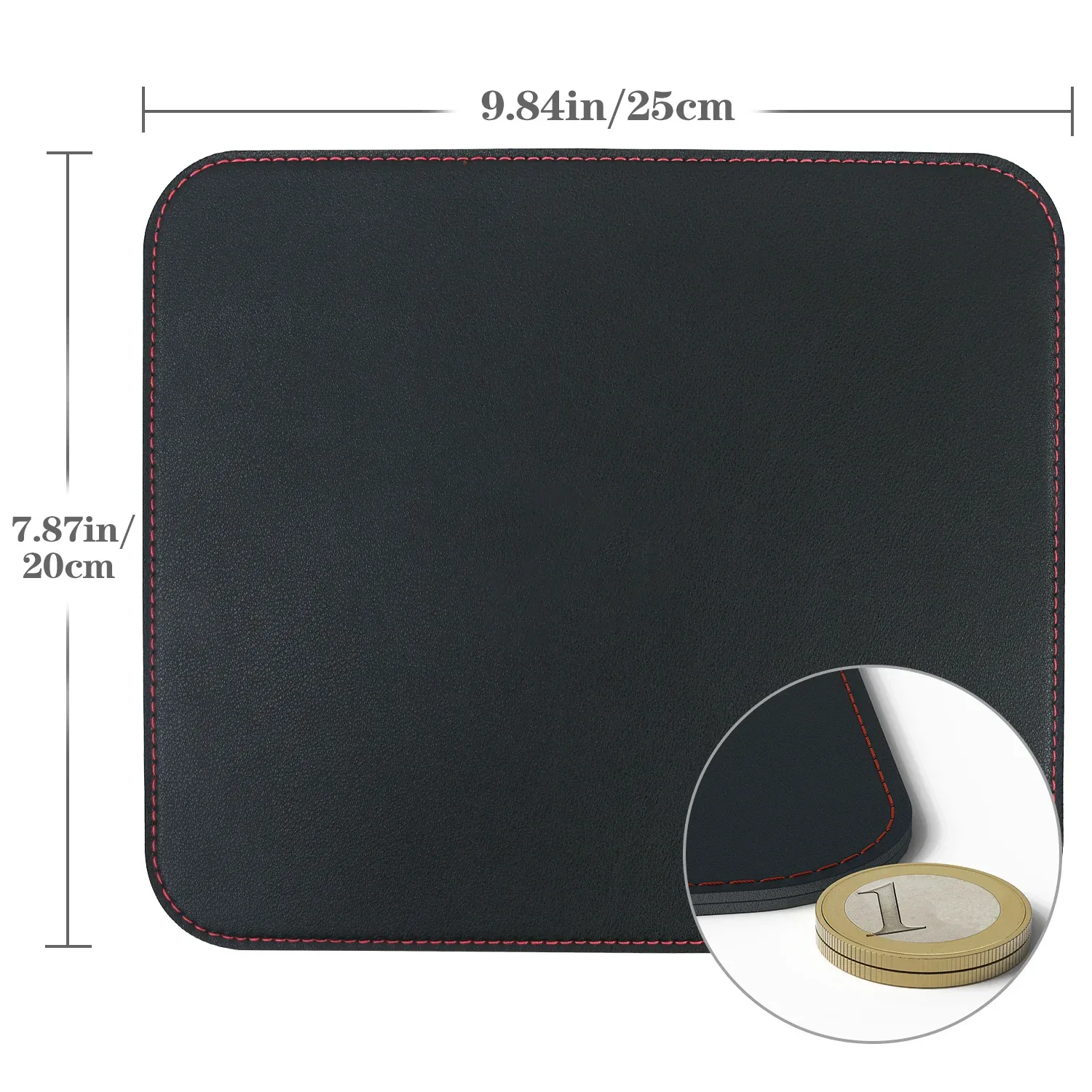 Petit tapis de souris en cuir PU imperméable et antidérapant - Image 5