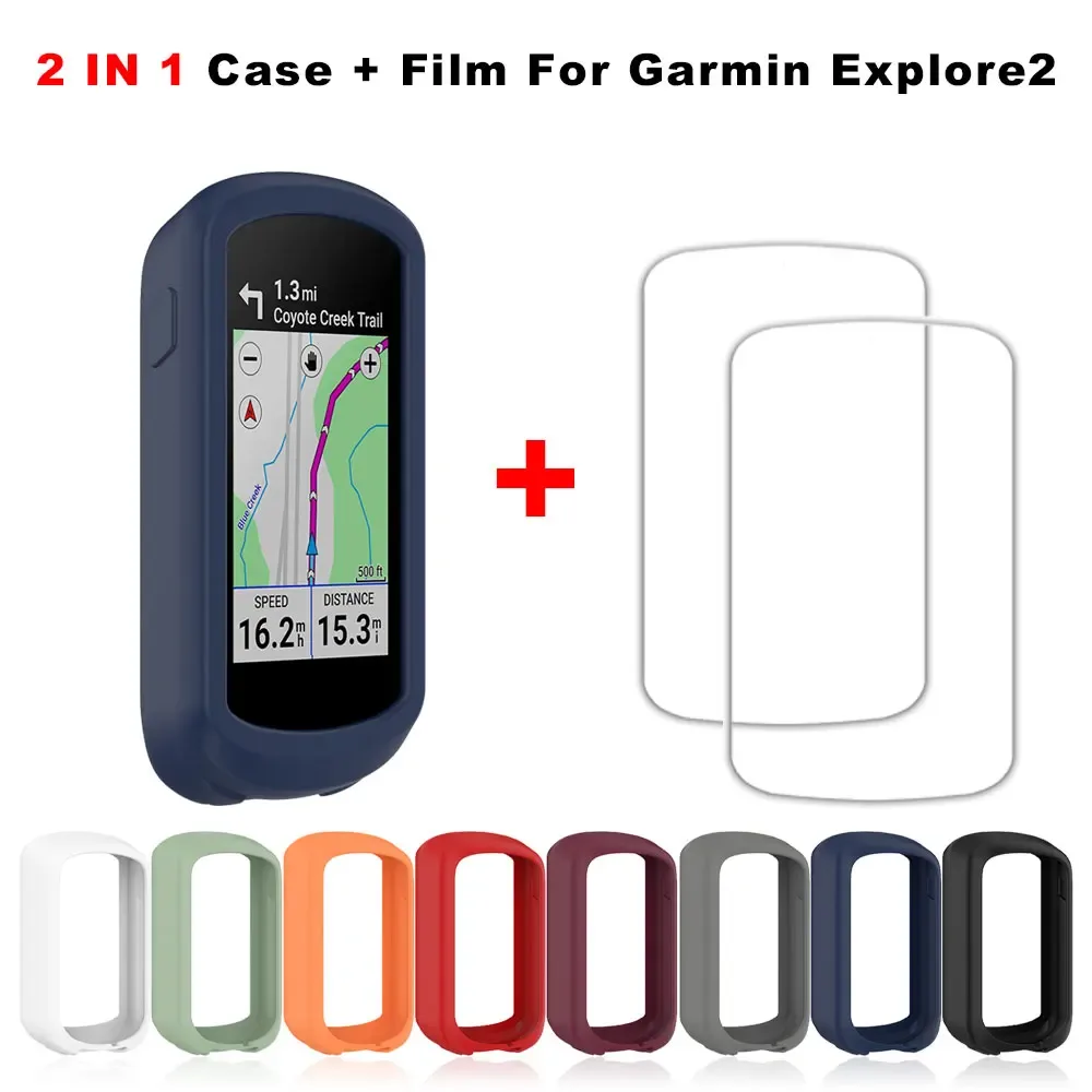 Coque en Silicone et 2 Protections d'Écran en Verre Trempé pour Garmin Explore 2 - Image 1