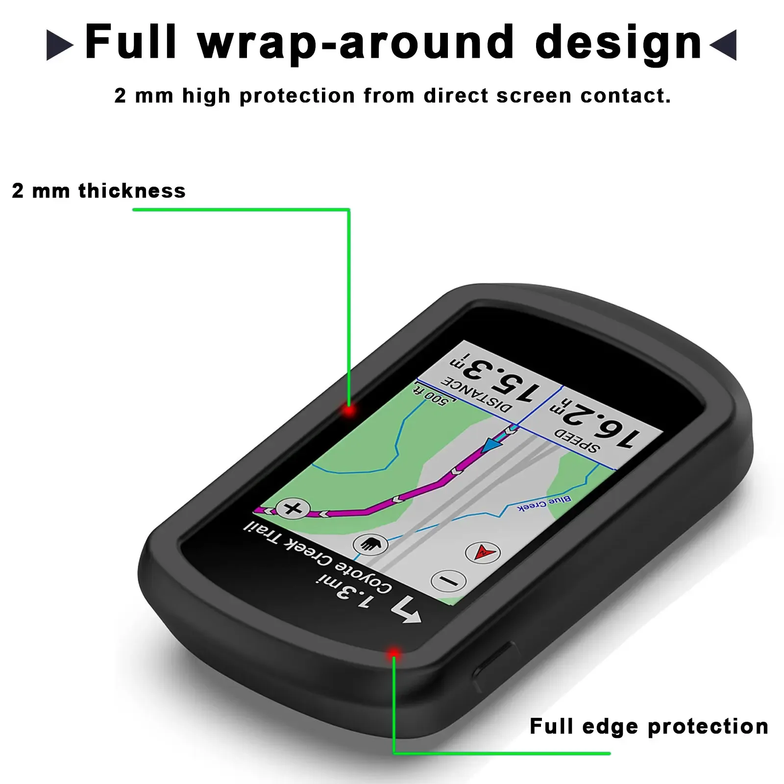 Coque en Silicone et 2 Protections d'Écran en Verre Trempé pour Garmin Explore 2 - Image 3