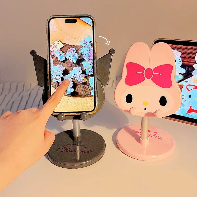 Support de téléphone télescopique réglable My Melody & Kuromi - Base antidérapante - Image 1