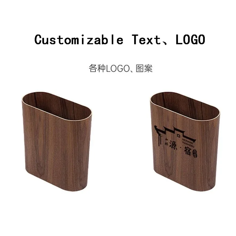 Poubelle étroite en bois de noyer au design scandinave - Image 6