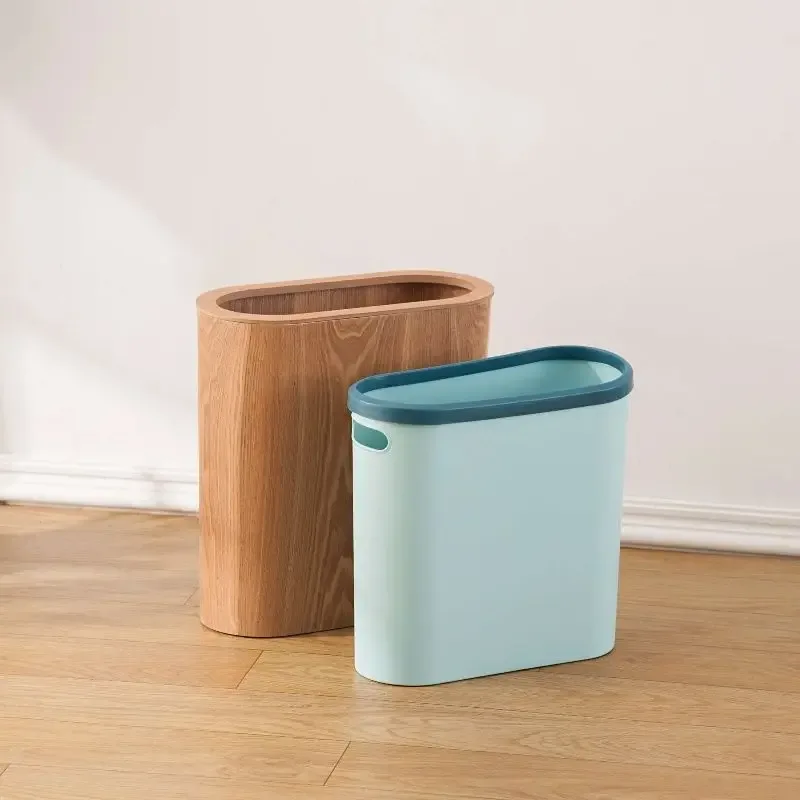 Poubelle étroite en bois de noyer au design scandinave - Image 3