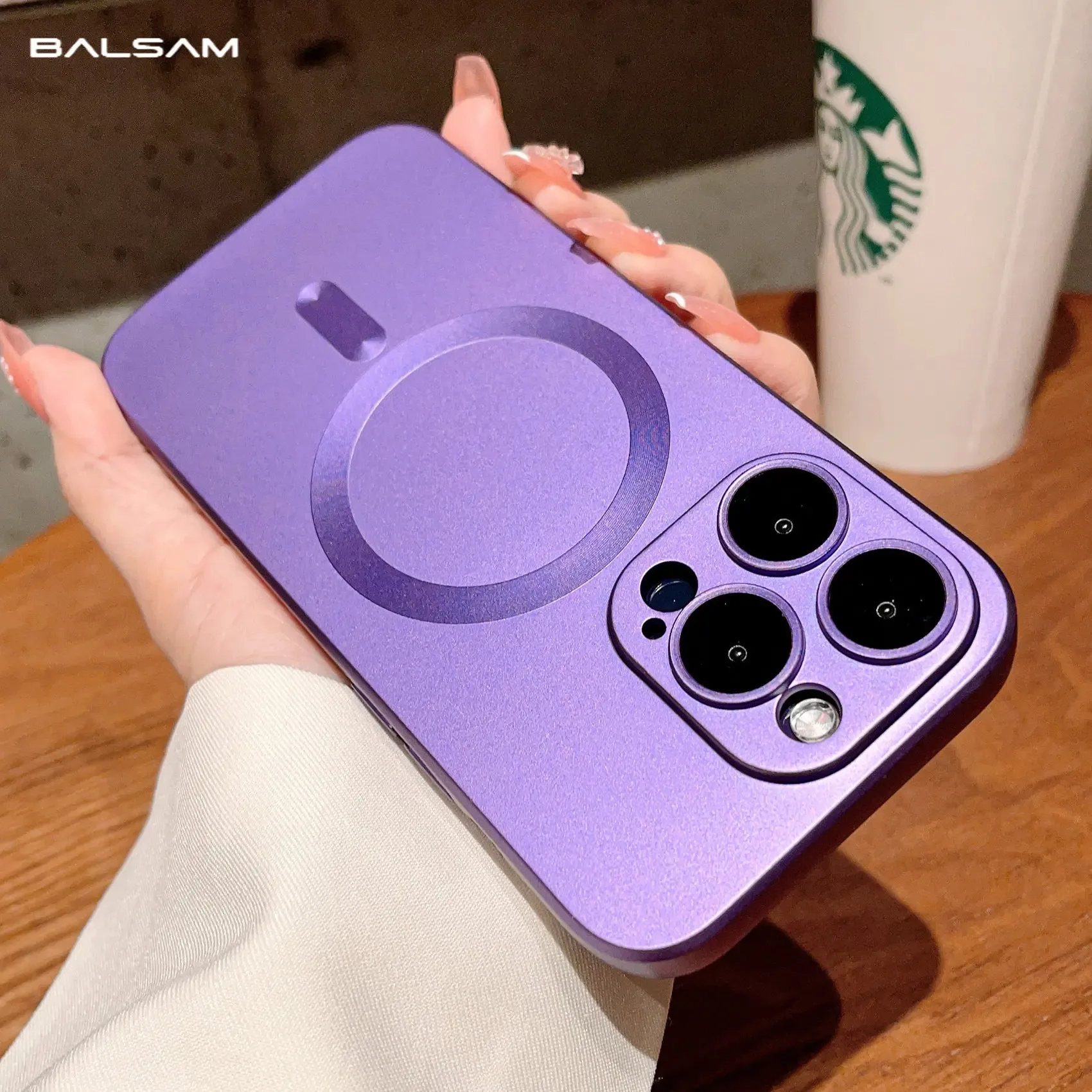 Coque MagSafe avec protection d'objectif en verre pour iPhone 11, 12, 13, 14, 15, 16 Pro Max - Image 1