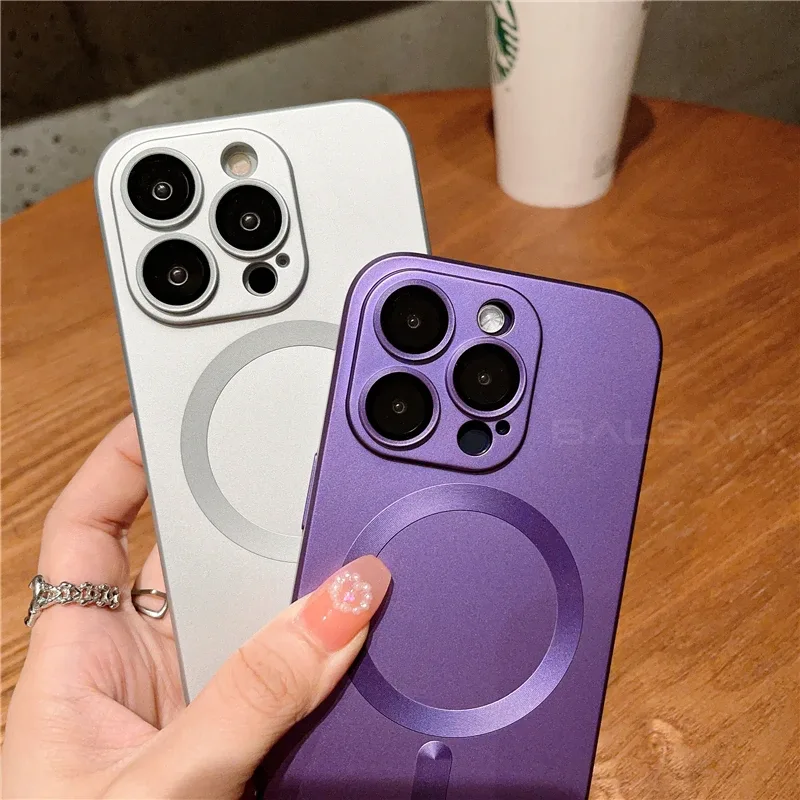 Coque MagSafe avec protection d'objectif en verre pour iPhone 11, 12, 13, 14, 15, 16 Pro Max - Image 6