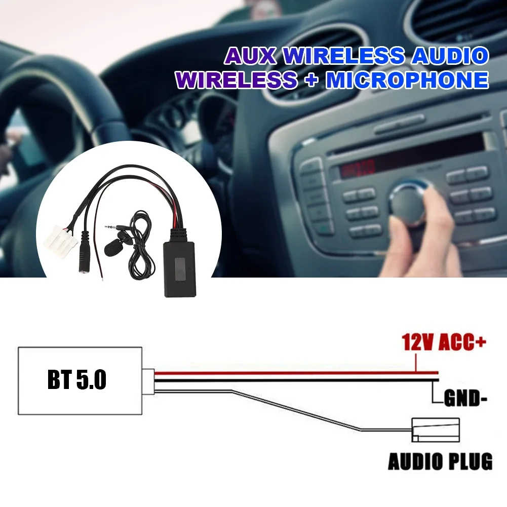 Adaptateur Bluetooth AUX avec microphone mains libres pour Mazda 2, 3, 5, 6, MX5, RX8 et CX7 (2006-2007) - Image 2