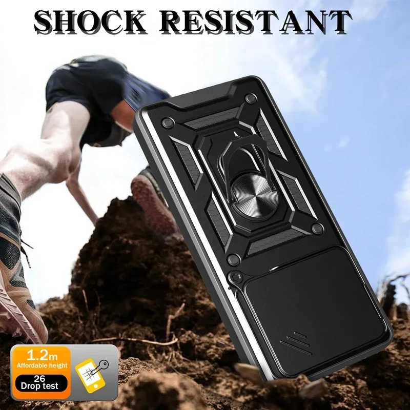 Coque antichoc avec anneau de support magnétique et protection d'objectif pour Xiaomi 15 / 15 Pro - Image 2