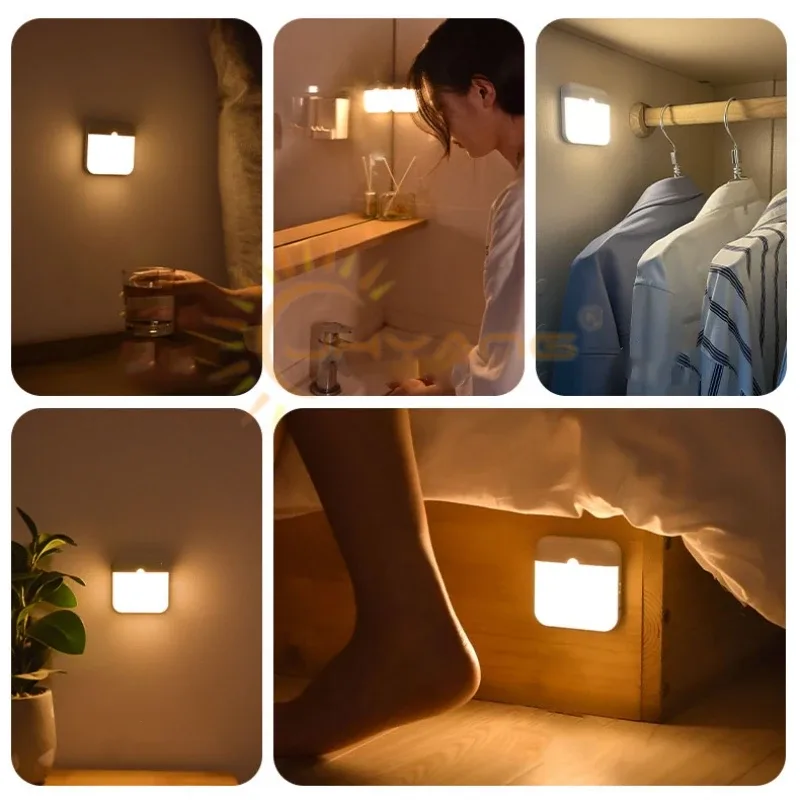 Lampe LED carrée à détecteur de mouvement rechargeable USB - Image 4