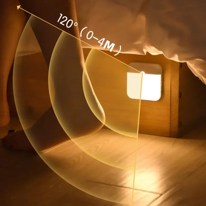 Lampe LED carrée à détecteur de mouvement rechargeable USB - Image 2