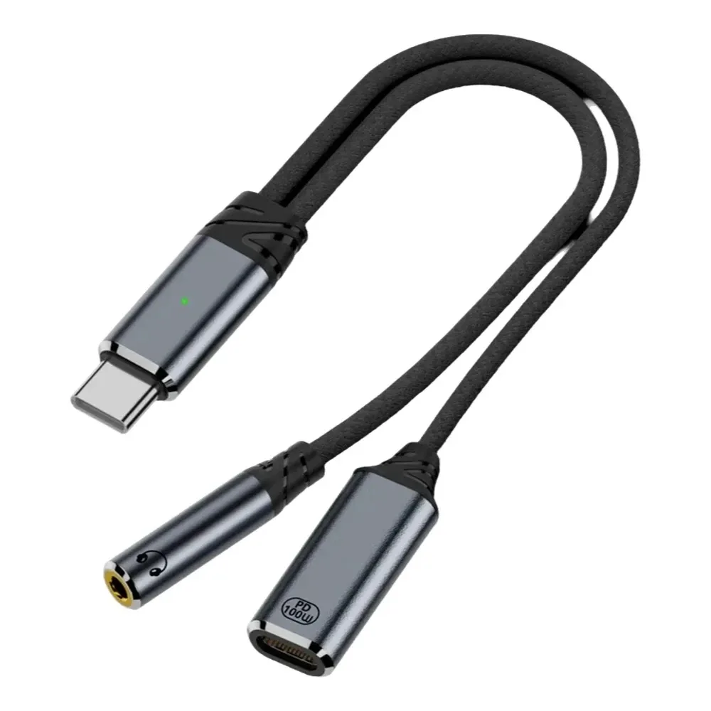 Adaptateur USB-C 2-en-1 vers Jack 3,5 mm et Charge PD 100W pour iPhone 16 - Image 1