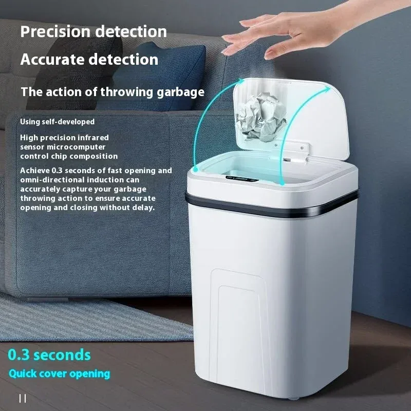 Poubelle intelligente 15L avec capteur de mouvement automatique 3