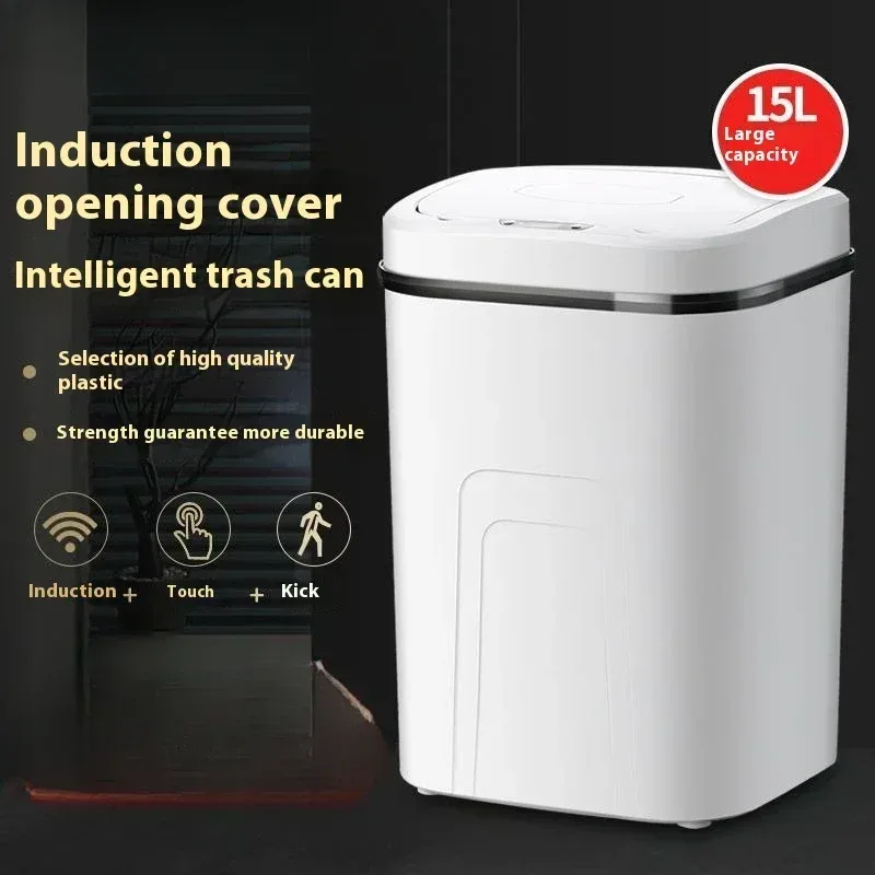 Poubelle intelligente 15L avec capteur de mouvement automatique