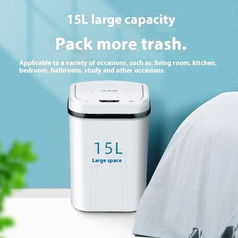 Poubelle intelligente 15L avec capteur de mouvement automatique 5