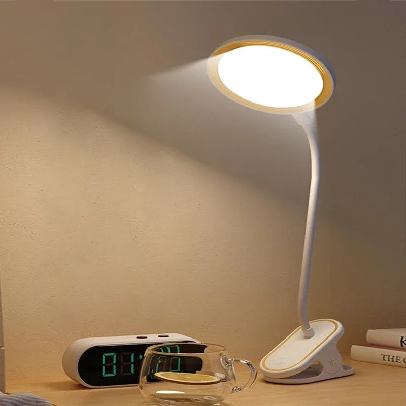 Lampe de lecture LED rechargeable à pince avec protection oculaire et 3 modes de luminosité - Image 2
