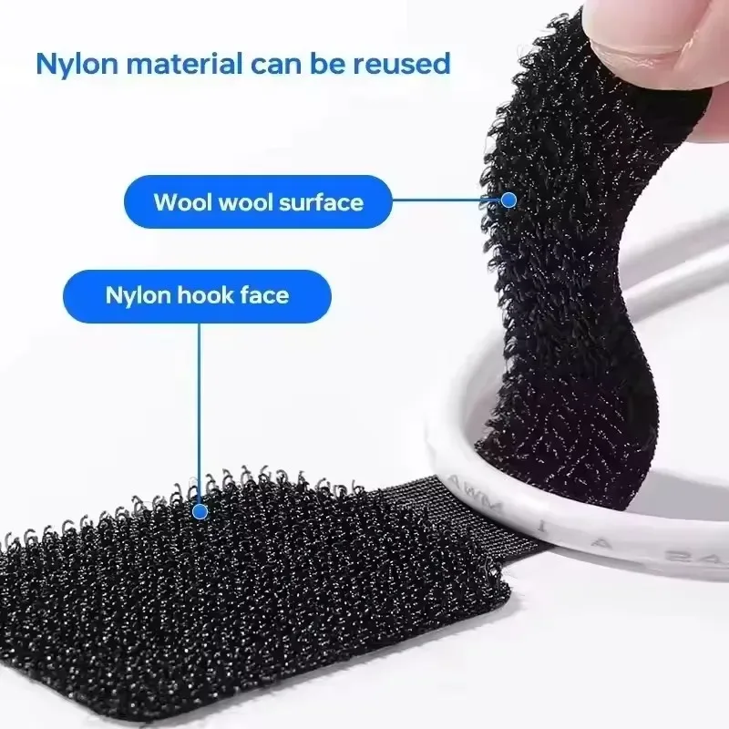 Lot de 20 clips de gestion de câbles en nylon - Noir et blanc - Image 5