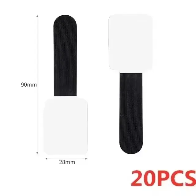 Lot de 20 clips de gestion de câbles en nylon - Noir et blanc 15