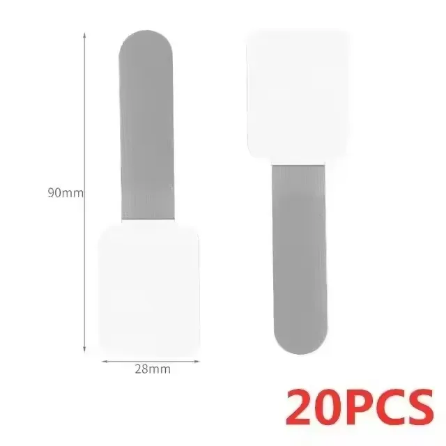 Lot de 20 clips de gestion de câbles en nylon - Noir et blanc 16