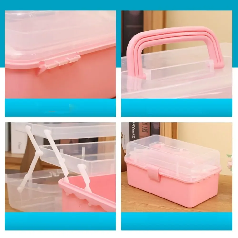 Boîte de rangement pliable à 2/3 niveaux pour maquillage et accessoires de beauté 4
