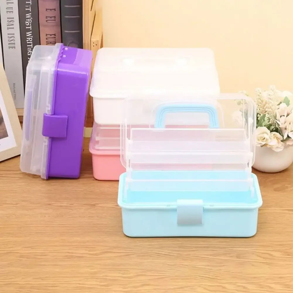 Boîte de rangement pliable à 2/3 niveaux pour maquillage et accessoires de beauté